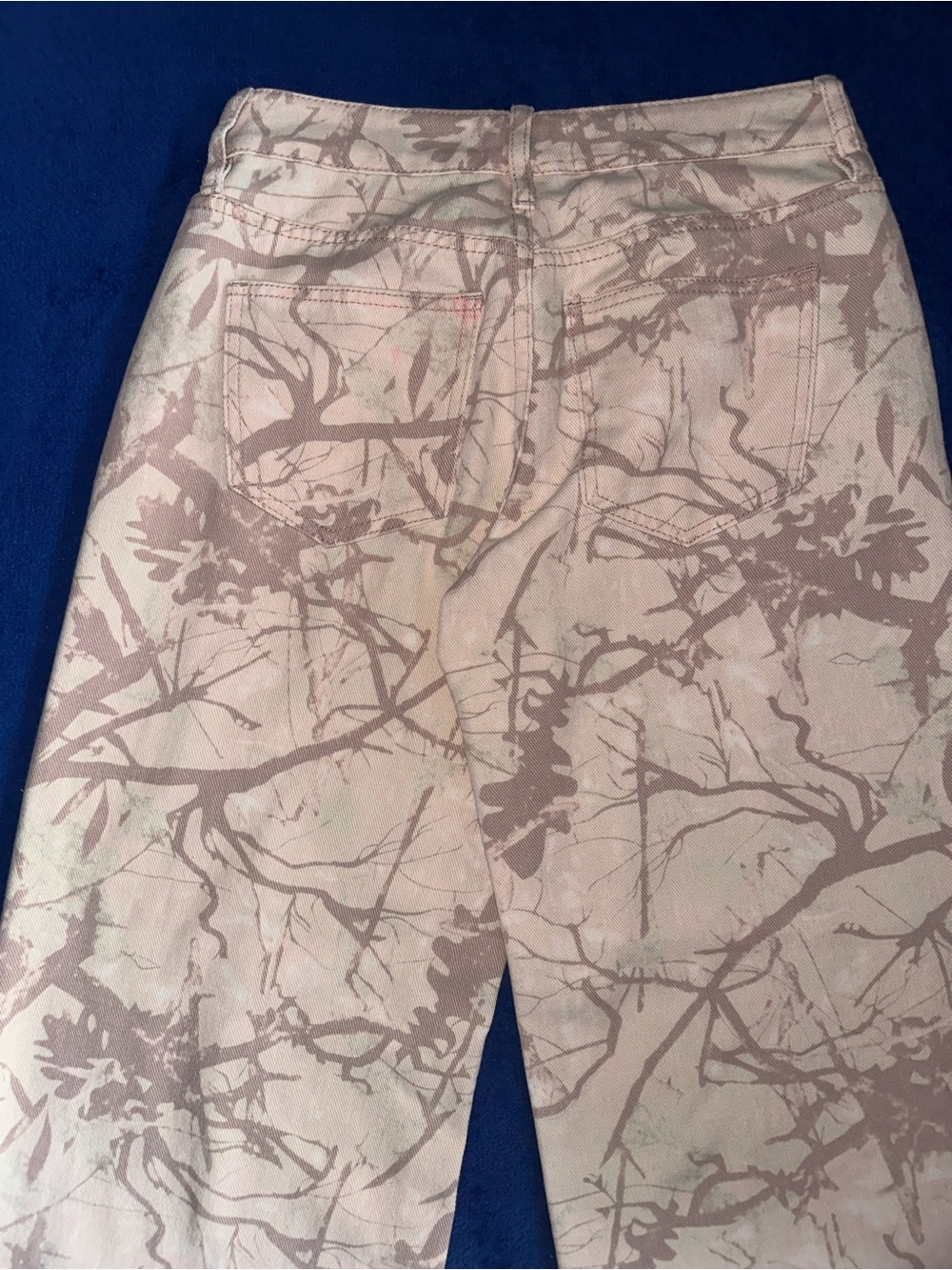 Cali 1850 Pink Tree Branch Camo High Rise Wide Leg Jeans Y2K Streetwear 3/26 NWT - Picture 9 of 10